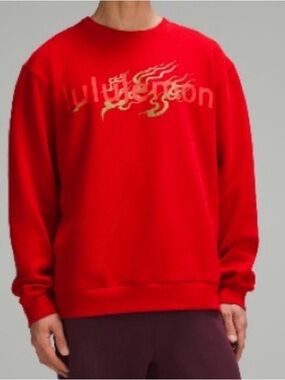 #566 Lululemon 2024 Lunar New Year Steady State Crew -Red/Gold Sz Lg